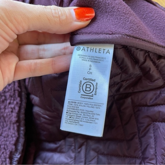 NEW Athleta Cozy Snap Sherpa Pullover Sweatshirt 466888 Purple NWT - Picture 6 of 8
